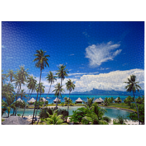 puzzleplate Beachcomber Hotel on Tahiti Island, French Polynesia, South Seas 1000 Jigsaw Puzzle