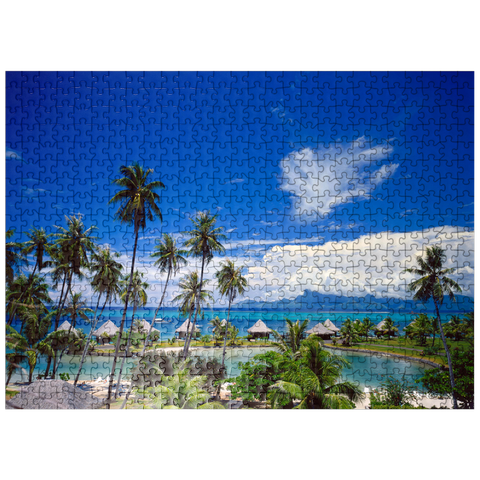 puzzleplate Beachcomber Hotel on Tahiti Island, French Polynesia, South Seas 500 Jigsaw Puzzle