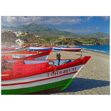 puzzleplate Fishing boats on the beach of Nerja, Malaga, Andalusia, Spain 1000 Jigsaw Puzzle