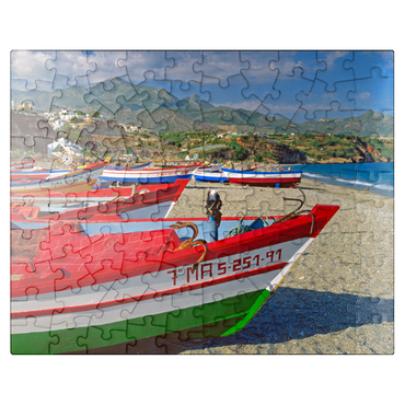puzzleplate Fishing boats on the beach of Nerja, Malaga, Andalusia, Spain 100 Jigsaw Puzzle
