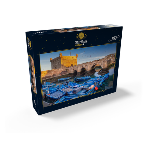 Portuguese fortress with the fishing port in the morning 100 Jigsaw Puzzle box view1