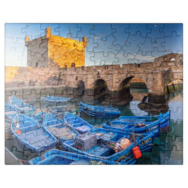 puzzleplate Portuguese fortress with the fishing port in the morning 100 Jigsaw Puzzle