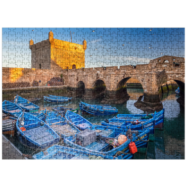 puzzleplate Portuguese fortress with the fishing port in the morning 500 Jigsaw Puzzle