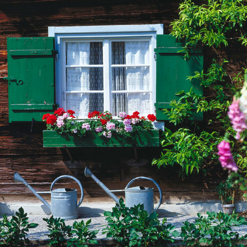 Old farmhouse window in Upper Bavaria, Bavaria, Germany 100 Jigsaw Puzzle 3D Modell