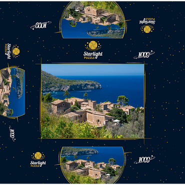 View over Lluc Alcari into the Cala de Deia, Mallorca, Balearic Islands, Spain 1000 Jigsaw Puzzle box 3D Modell