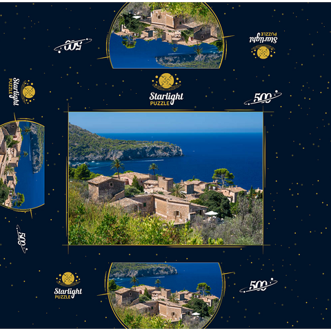 View over Lluc Alcari into the Cala de Deia, Mallorca, Balearic Islands, Spain 500 Jigsaw Puzzle box 3D Modell
