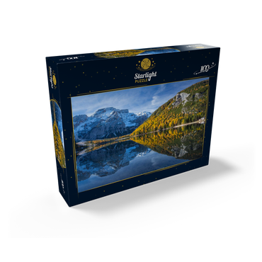 Braies Lake in the Fanes-Sennes-Braies Nature Park against Seekofel, Dolomites, Trentino-South Tyrol 100 Jigsaw Puzzle box view1