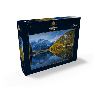 Braies Lake in the Fanes-Sennes-Braies Nature Park against Seekofel, Dolomites, Trentino-South Tyrol 500 Jigsaw Puzzle box view1