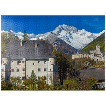 puzzleplate Castle Taufers in Sand in Taufers against Schwarzenstein, Dolomites, Trentino-South Tyrol 1000 Jigsaw Puzzle