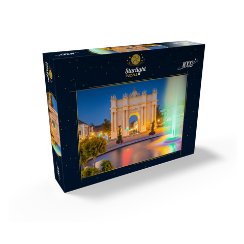 Fountain in front of the Brandenburg Gate at Luisenplatz in the evening 1000 Jigsaw Puzzle box view1