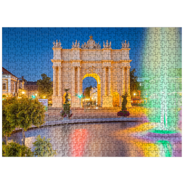 puzzleplate Fountain in front of the Brandenburg Gate at Luisenplatz in the evening 500 Jigsaw Puzzle