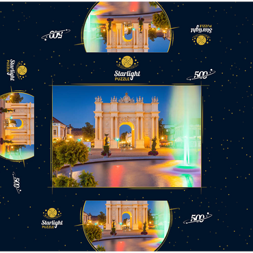 Fountain in front of the Brandenburg Gate at Luisenplatz in the evening 500 Jigsaw Puzzle box 3D Modell