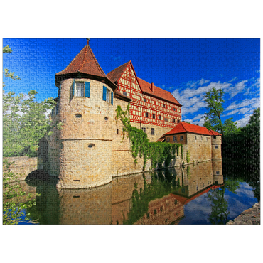 puzzleplate Wasserschloss Unsleben, Lower Franconia, Bavaria, Germany 1000 Jigsaw Puzzle