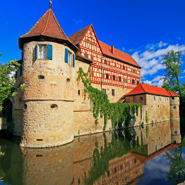 Wasserschloss Unsleben, Lower Franconia, Bavaria, Germany 1000 Jigsaw Puzzle 3D Modell