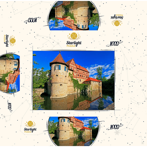 Wasserschloss Unsleben, Lower Franconia, Bavaria, Germany 1000 Jigsaw Puzzle box 3D Modell