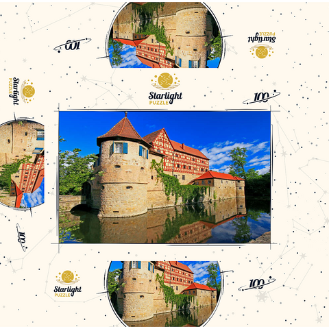 Wasserschloss Unsleben, Lower Franconia, Bavaria, Germany 100 Jigsaw Puzzle box 3D Modell