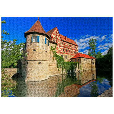 puzzleplate Wasserschloss Unsleben, Lower Franconia, Bavaria, Germany 500 Jigsaw Puzzle