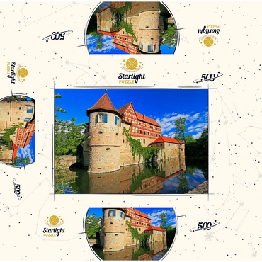 Wasserschloss Unsleben, Lower Franconia, Bavaria, Germany 500 Jigsaw Puzzle box 3D Modell