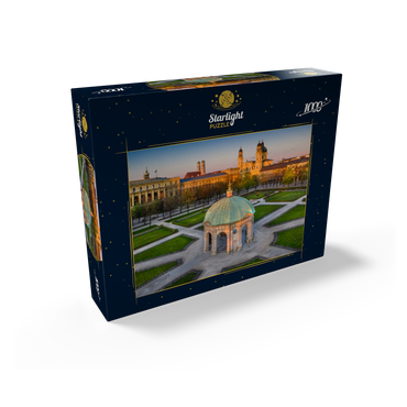 Diana temple with the Frauenkirche and the Theatinerkirche in the sunrise 1000 Jigsaw Puzzle box view1