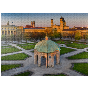 puzzleplate Diana temple with the Frauenkirche and the Theatinerkirche in the sunrise 1000 Jigsaw Puzzle