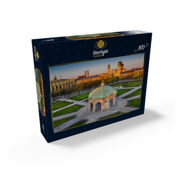 Diana temple with the Frauenkirche and the Theatinerkirche in the sunrise 100 Jigsaw Puzzle box view1