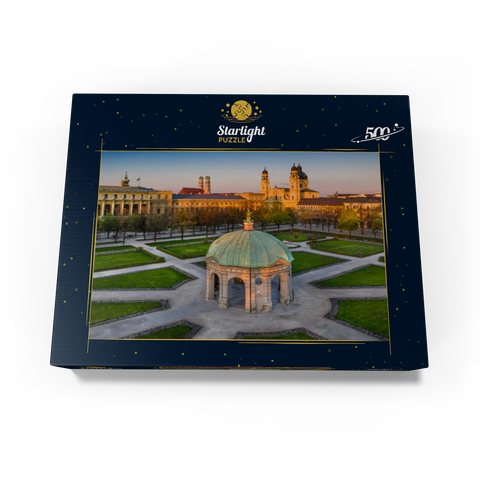 Diana temple with the Frauenkirche and the Theatinerkirche in the sunrise 500 Jigsaw Puzzle box view1