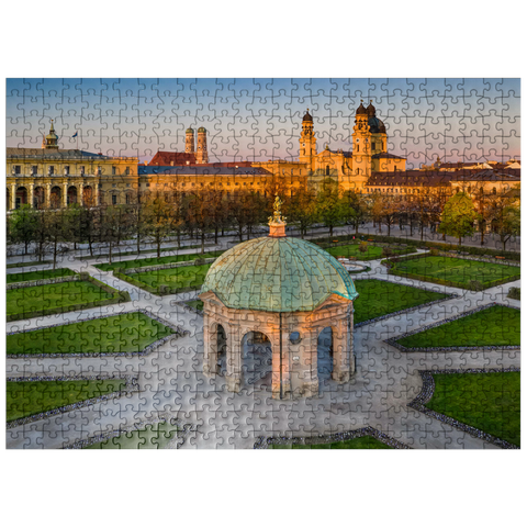puzzleplate Diana temple with the Frauenkirche and the Theatinerkirche in the sunrise 500 Jigsaw Puzzle