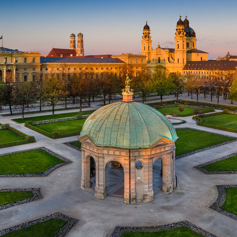 Diana temple with the Frauenkirche and the Theatinerkirche in the sunrise 500 Jigsaw Puzzle 3D Modell