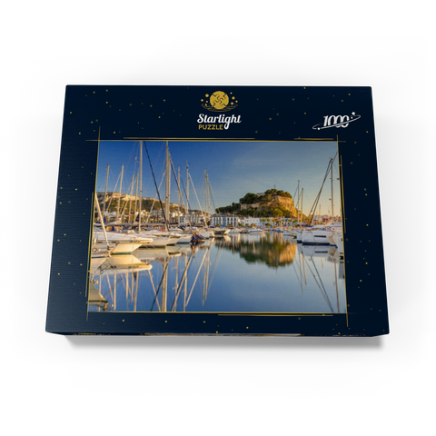 Evening at the port with the Castillo in Denia, Costa Blanca, Spain 1000 Jigsaw Puzzle box view1