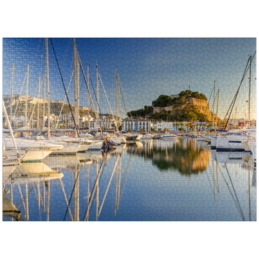puzzleplate Evening at the port with the Castillo in Denia, Costa Blanca, Spain 1000 Jigsaw Puzzle