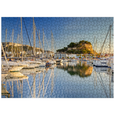 puzzleplate Evening at the port with the Castillo in Denia, Costa Blanca, Spain 500 Jigsaw Puzzle