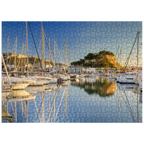 puzzleplate Evening at the port with the Castillo in Denia, Costa Blanca, Spain 500 Jigsaw Puzzle