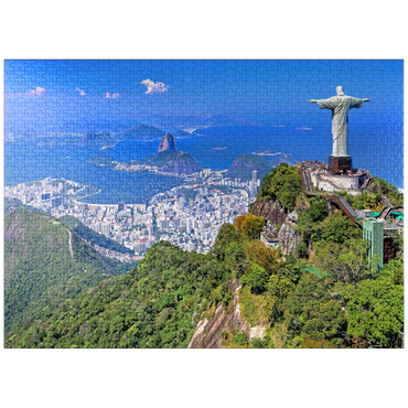 puzzleplate Christ statue Cristo Redentor on Corcovado (710m), Rio de Janeiro, Brazil 1000 Jigsaw Puzzle