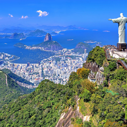 Christ statue Cristo Redentor on Corcovado (710m), Rio de Janeiro, Brazil 1000 Jigsaw Puzzle 3D Modell