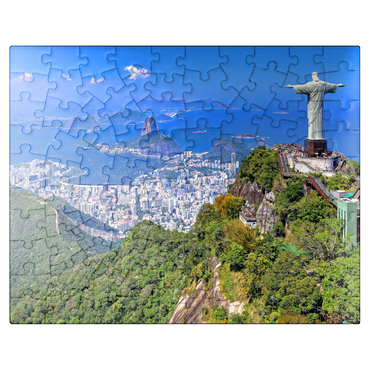 puzzleplate Christ statue Cristo Redentor on Corcovado (710m), Rio de Janeiro, Brazil 100 Jigsaw Puzzle