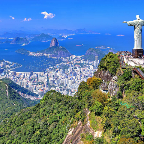 Christ statue Cristo Redentor on Corcovado (710m), Rio de Janeiro, Brazil 100 Jigsaw Puzzle 3D Modell