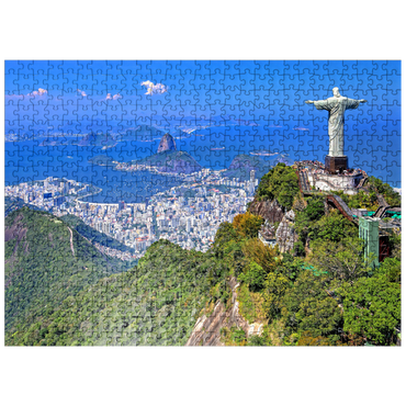 puzzleplate Christ statue Cristo Redentor on Corcovado (710m), Rio de Janeiro, Brazil 500 Jigsaw Puzzle