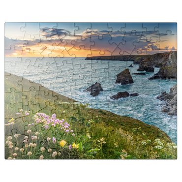 puzzleplate Coast at Bedruthan Steps north of Newquay, North Coast, Cornwall 100 Jigsaw Puzzle