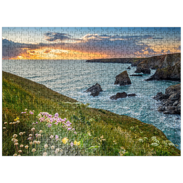 puzzleplate Coast at Bedruthan Steps north of Newquay, North Coast, Cornwall 500 Jigsaw Puzzle