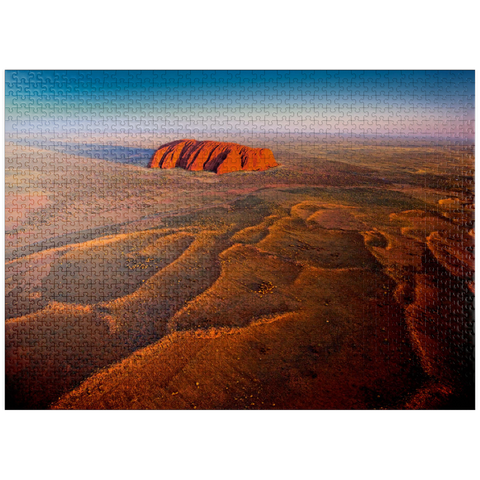 puzzleplate Aerial view with view to Uluru, Uluru-Kata-Tjuta National Park, Northern Territory, Australia 1000 Jigsaw Puzzle