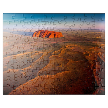 puzzleplate Aerial view with view to Uluru, Uluru-Kata-Tjuta National Park, Northern Territory, Australia 100 Jigsaw Puzzle