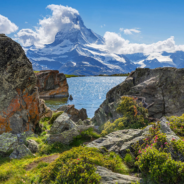 Stellisee mountain lake with the Matterhorn (4478m) 1000 Jigsaw Puzzle 3D Modell