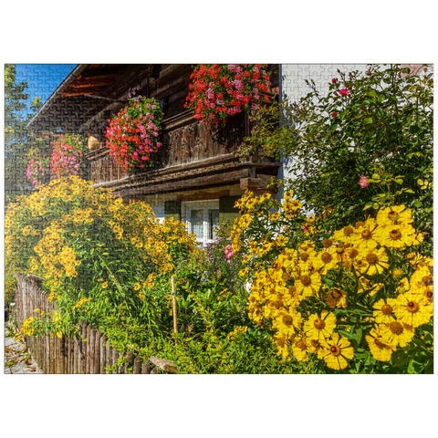 puzzleplate House decorated with flowers in the district of Garmisch 1000 Jigsaw Puzzle