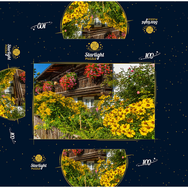 House decorated with flowers in the district of Garmisch 100 Jigsaw Puzzle box 3D Modell