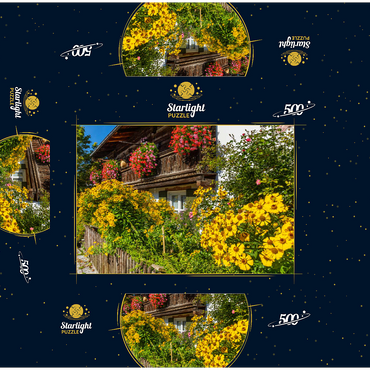 House decorated with flowers in the district of Garmisch 500 Jigsaw Puzzle box 3D Modell