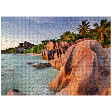 puzzleplate Granite rocks on the beach Anse Source d' Argent, La Digue Island, Seychelles 500 Jigsaw Puzzle