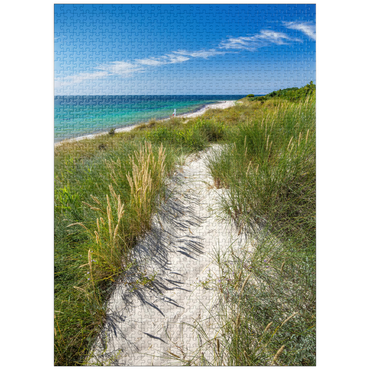 puzzleplate Beach with sand dunes of Vester Sømarken near Aakirkeby 1000 Jigsaw Puzzle