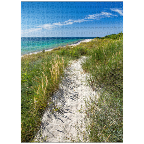 puzzleplate Beach with sand dunes of Vester Sømarken near Aakirkeby 1000 Jigsaw Puzzle