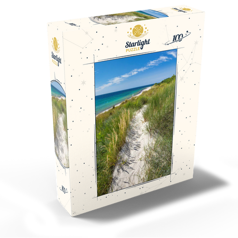 Beach with sand dunes of Vester Sømarken near Aakirkeby 100 Jigsaw Puzzle box view1