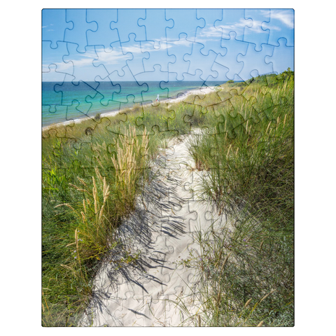 puzzleplate Beach with sand dunes of Vester Sømarken near Aakirkeby 100 Jigsaw Puzzle